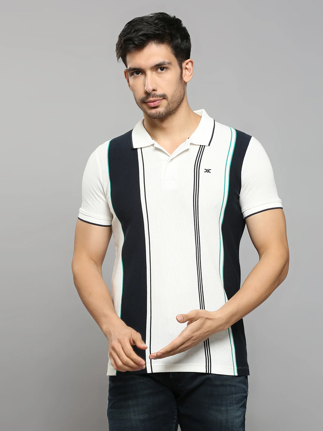 Men's White Printed Slim Fit T-Shirts