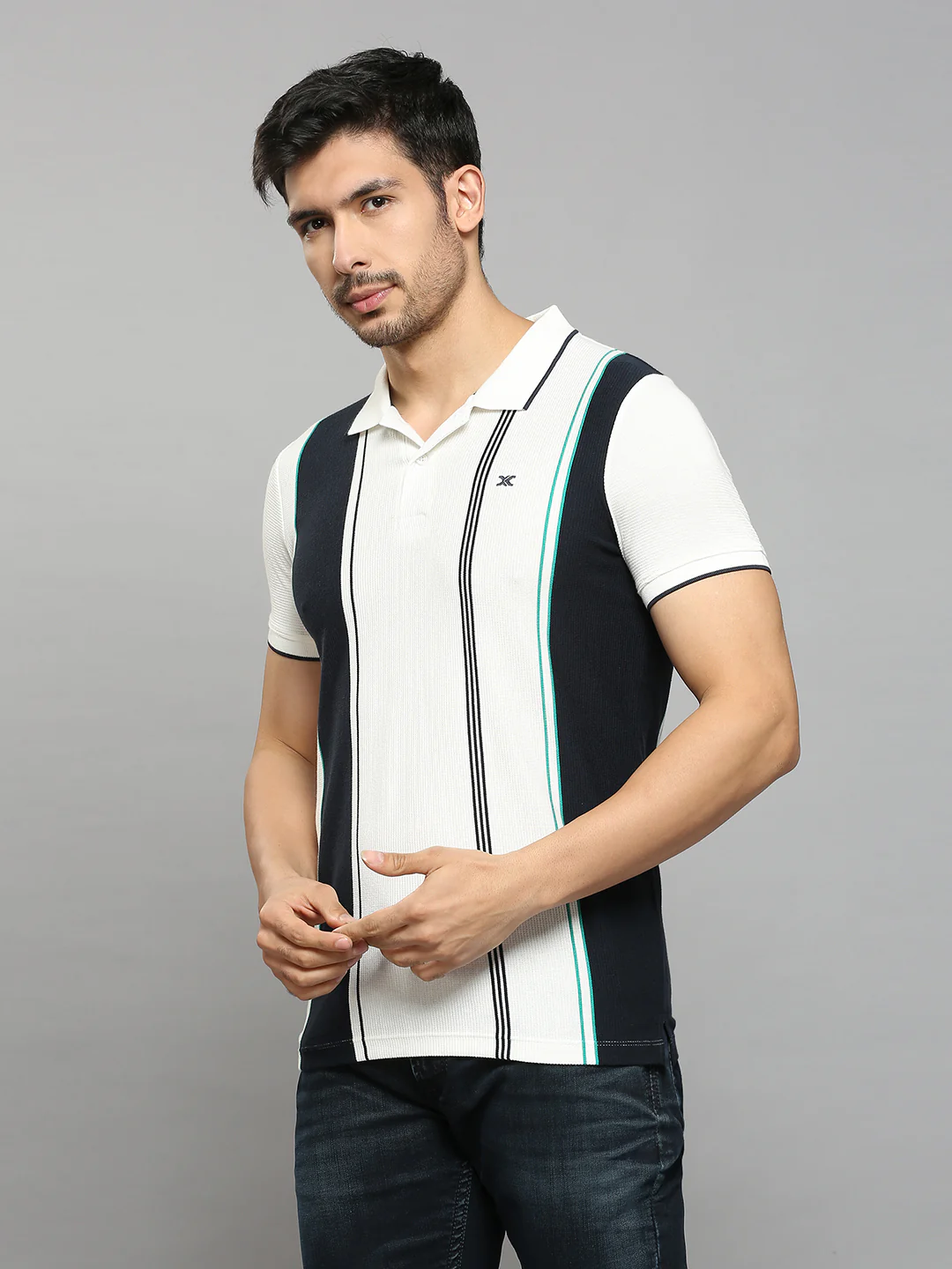 Men's White Printed Slim Fit T-Shirts - Image 2