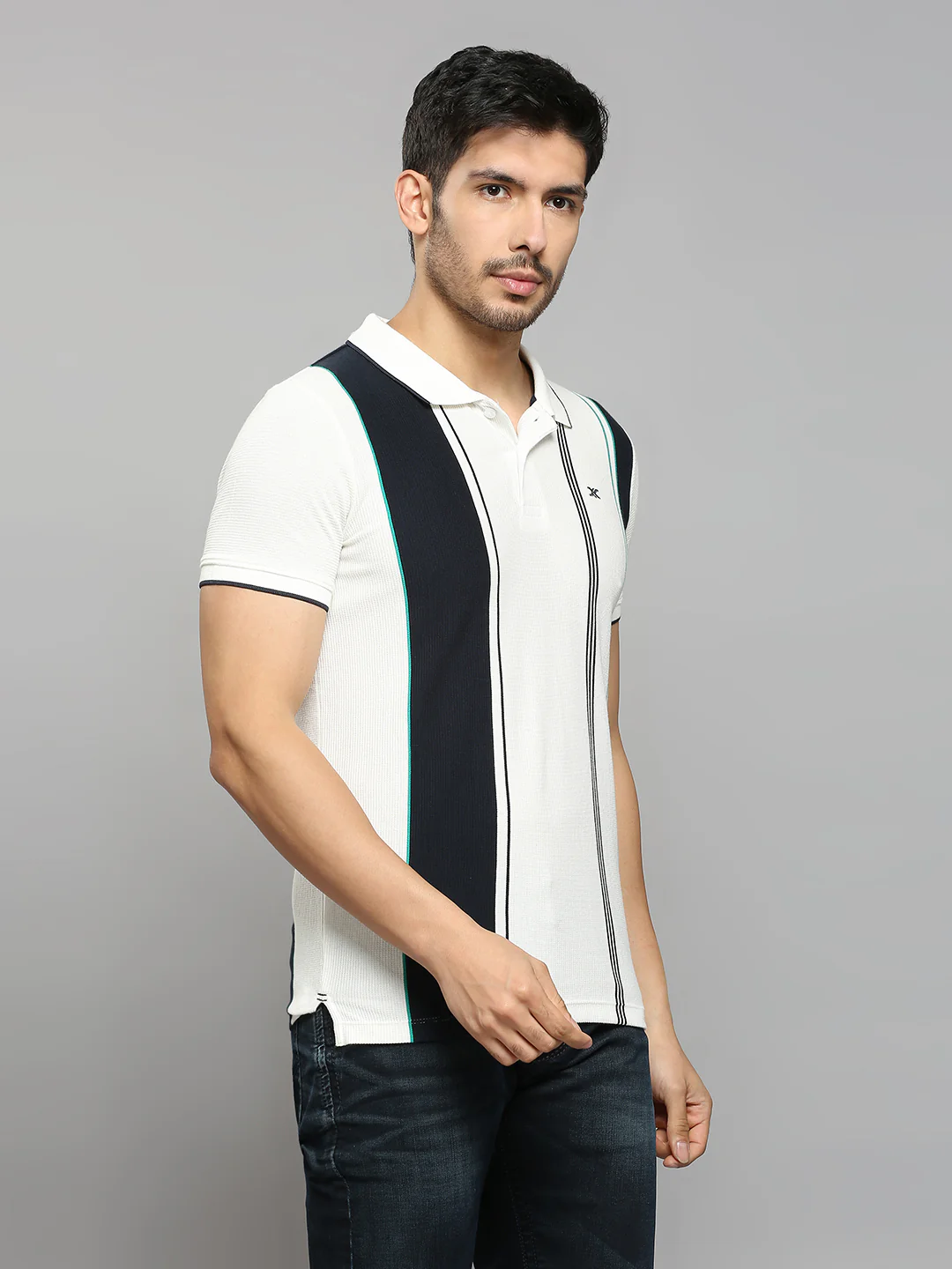 Men's White Printed Slim Fit T-Shirts - Image 3