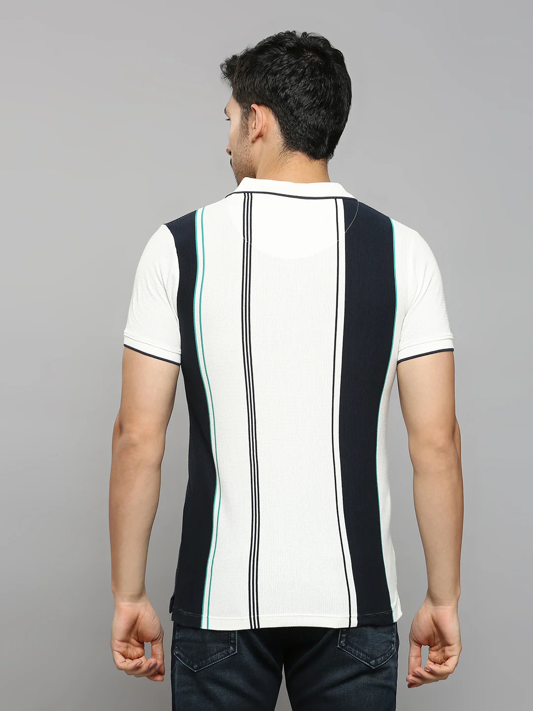 Men's White Printed Slim Fit T-Shirts - Image 4