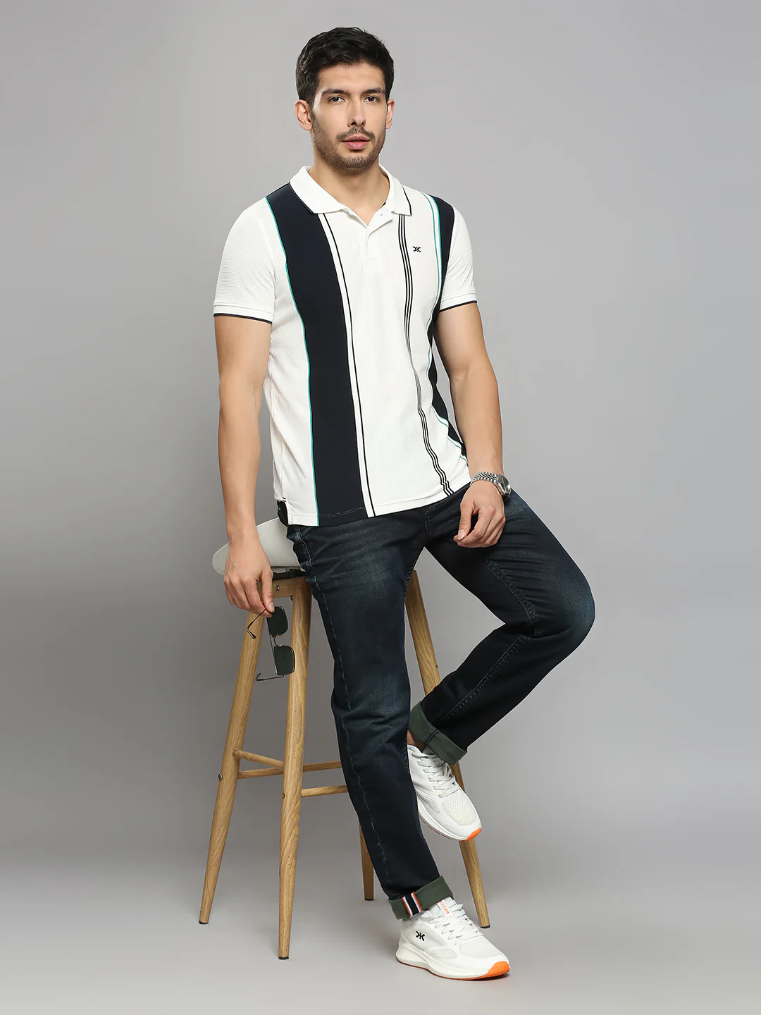 Men's White Printed Slim Fit T-Shirts - Image 6