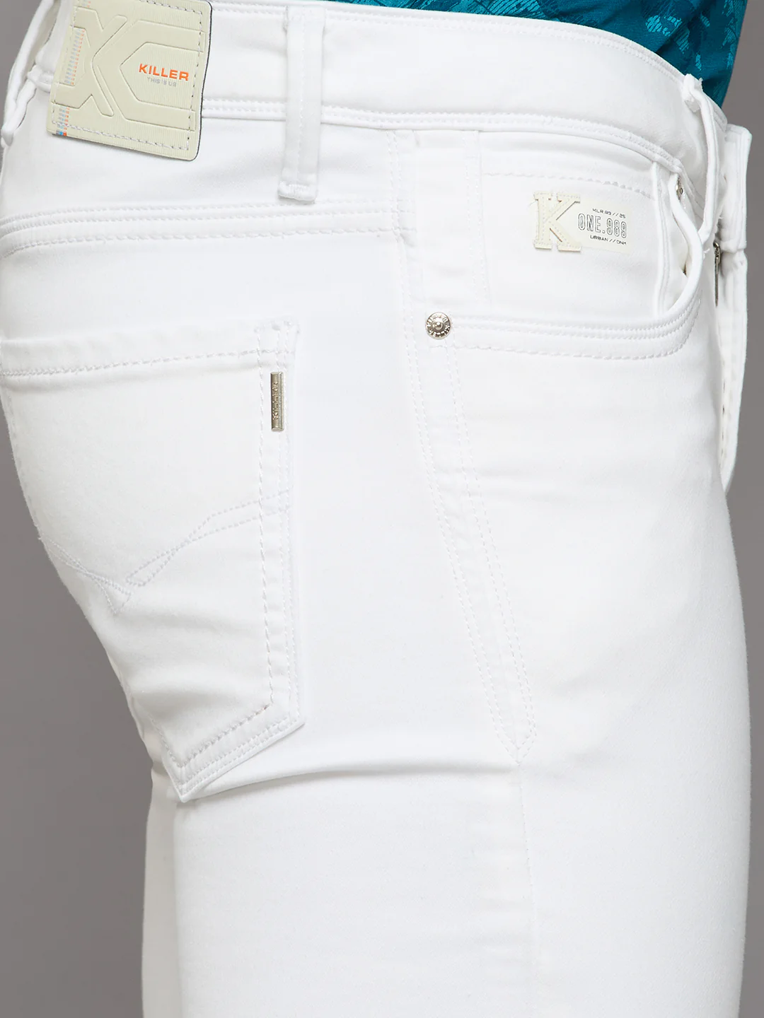 Men's White Skinny Fit Jeans - Image 5