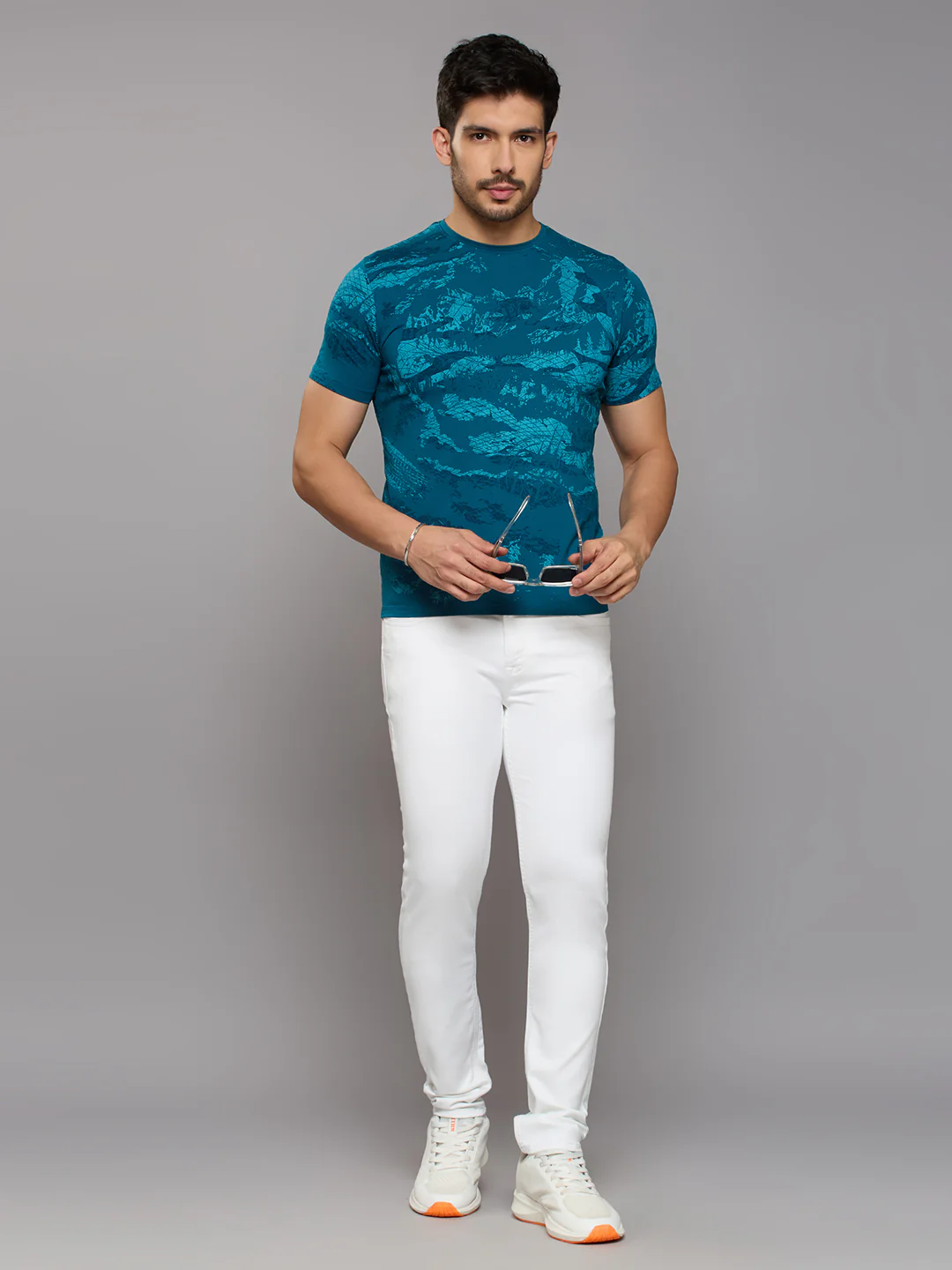 Men's White Skinny Fit Jeans - Image 6