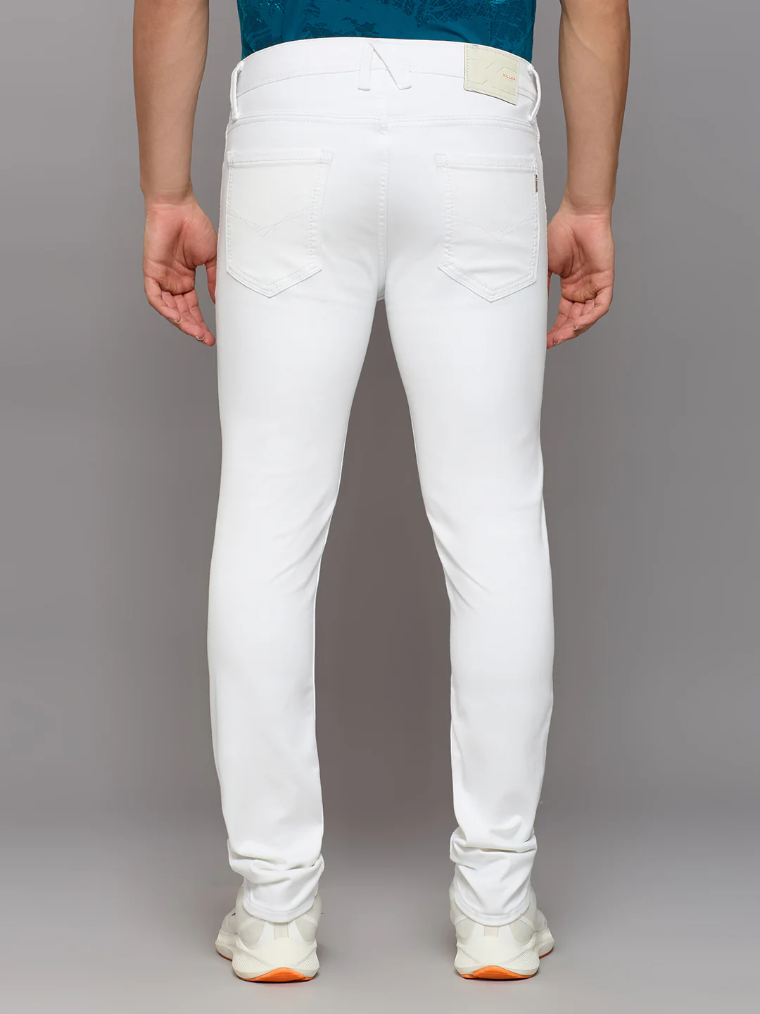 Men's White Slim Fit Jeans - Image 4