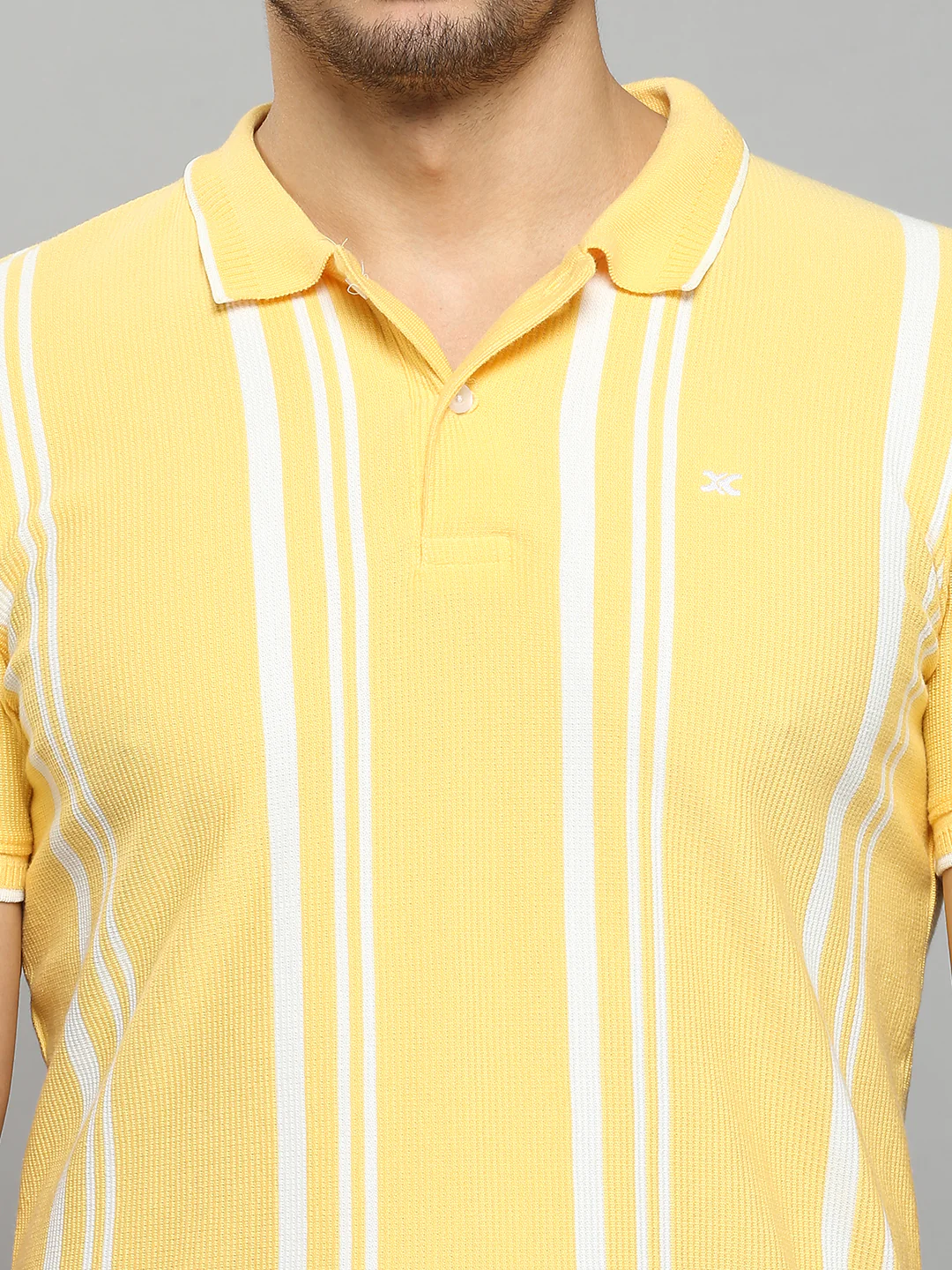 Men's Yellow Printed Slim Fit T-Shirts - Image 5