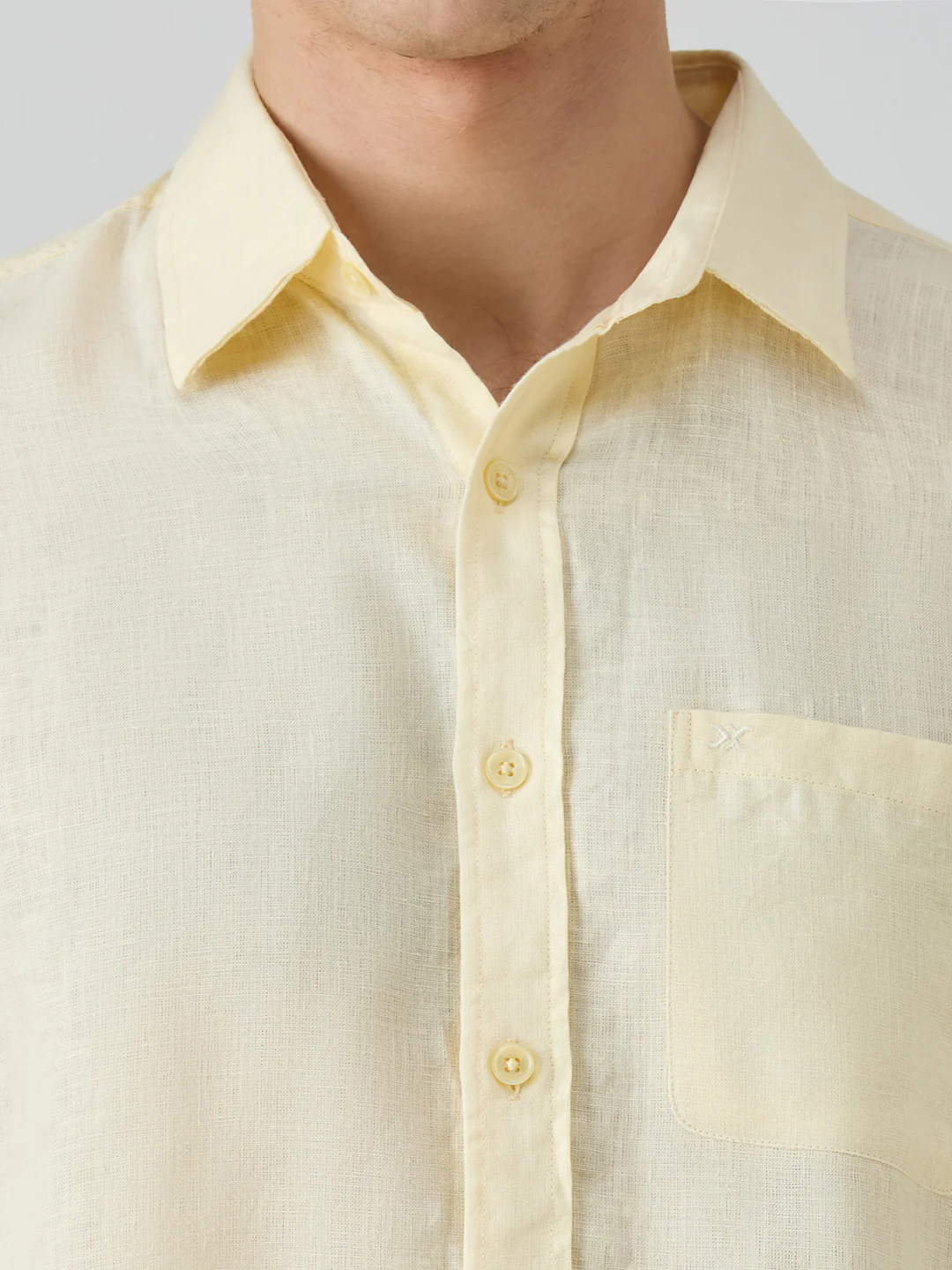 Men's Yellow Solid Slim Fit Shirts - Image 7